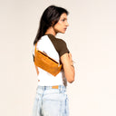 Camel Leather Crossbody Belt Bag