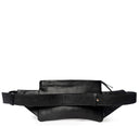 Black Leather Crossbody Belt Bag