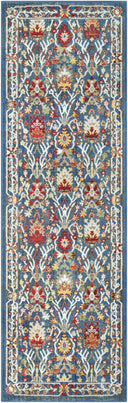 Neola Navy Damask Area Rug