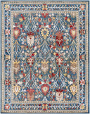 Neola Navy Damask Area Rug